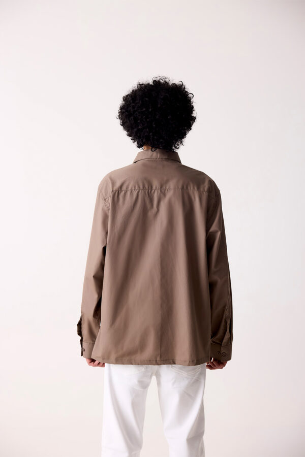 BROWN COTTON POPLIN SHIRT
