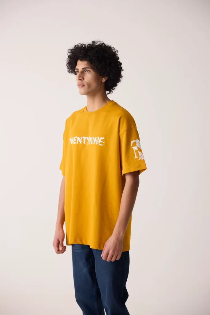 SCRIBBLE MUSTARD TSHIRT