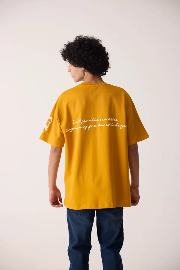 SCRIBBLE MUSTARD TSHIRT