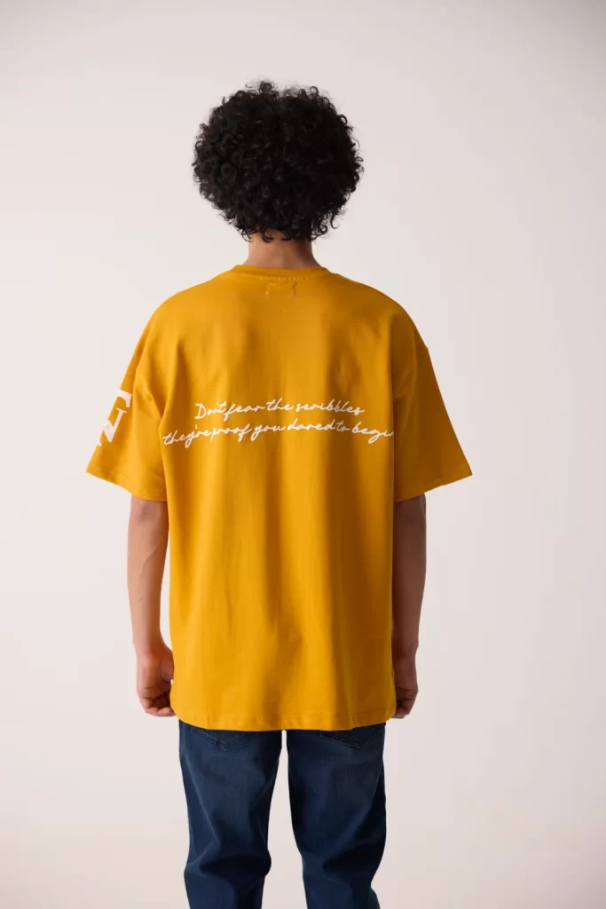 SCRIBBLE MUSTARD TSHIRT