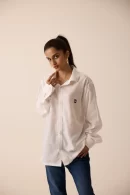 WHITE COTTON MUSLIN SHIRT