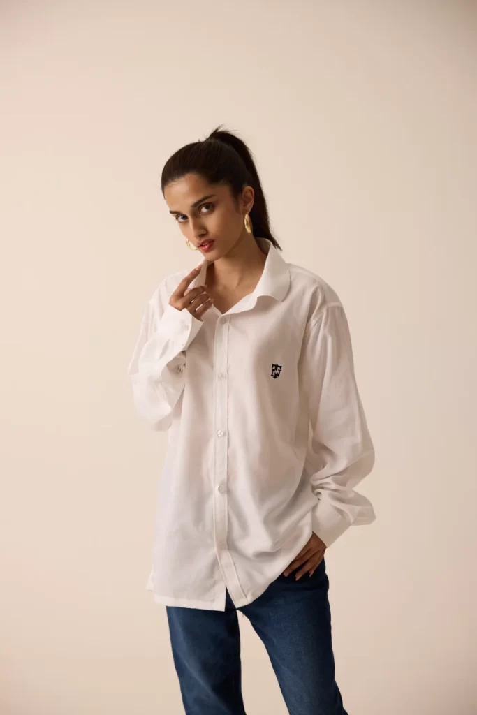 WHITE COTTON MUSLIN SHIRT