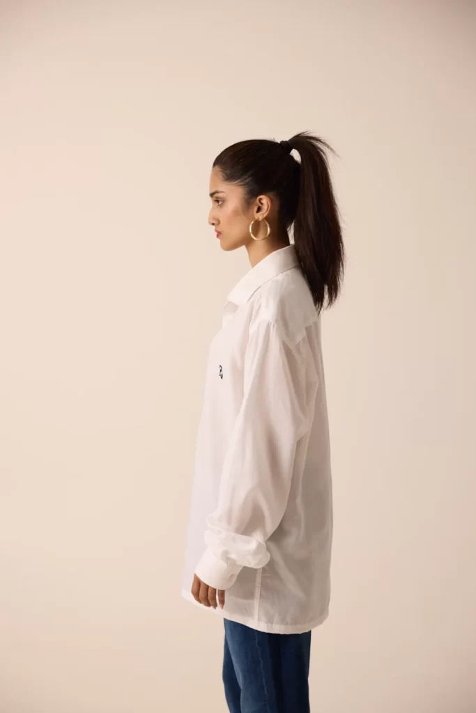 WHITE COTTON MUSLIN SHIRT