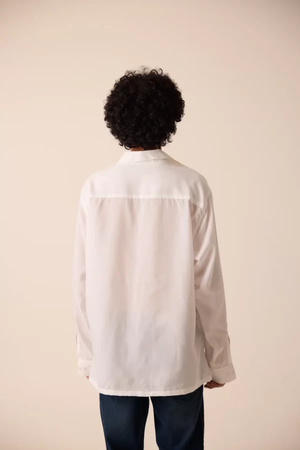 WHITE COTTON MUSLIN SHIRT - Image 4