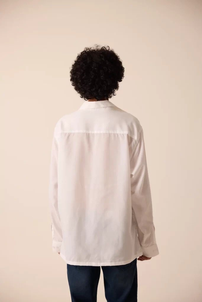 WHITE COTTON MUSLIN SHIRT