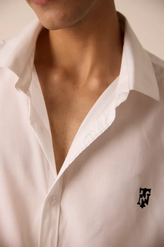 WHITE COTTON MUSLIN SHIRT
