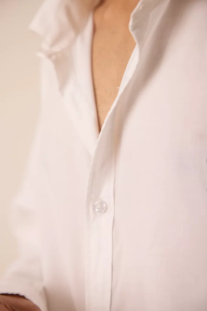 WHITE COTTON MUSLIN SHIRT