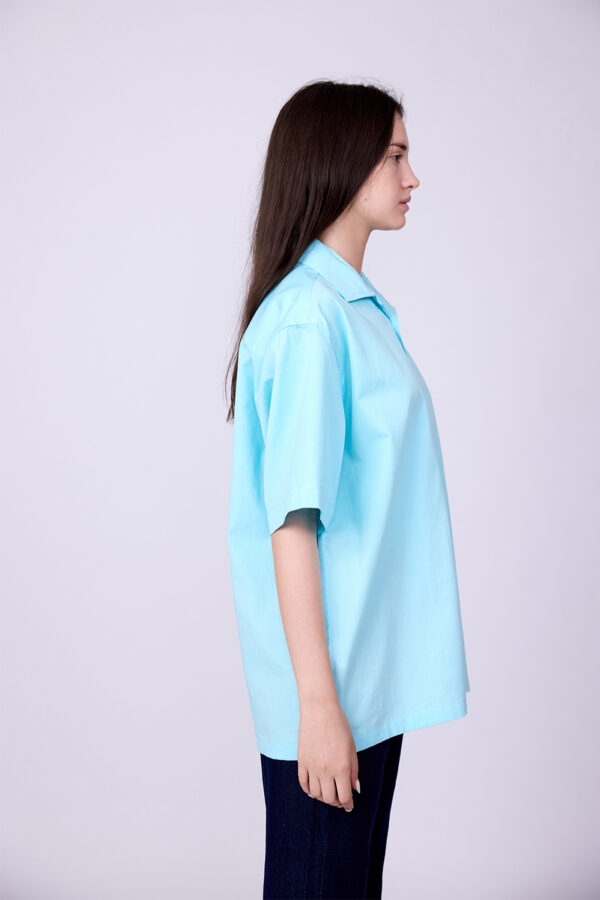 OCEAN BLUE CUBAN COLLAR SHIRT