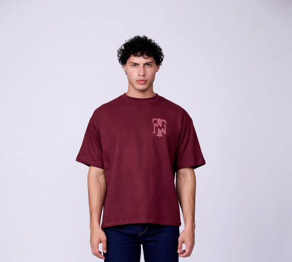 MAROON BASIC  BOXY FIT TSHIRT