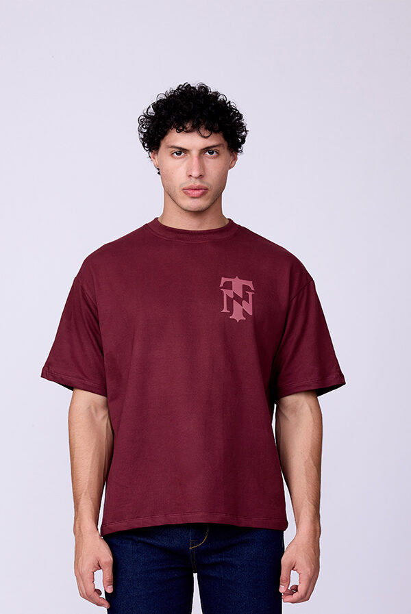 MAROON BASIC  BOXY FIT TSHIRT