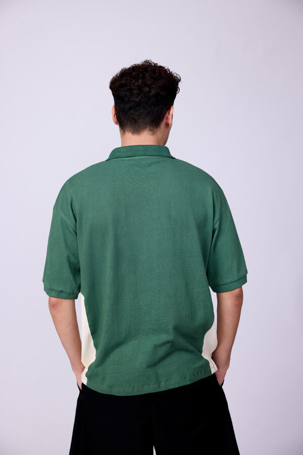 GREEN & CREAM POLO TSHIRT