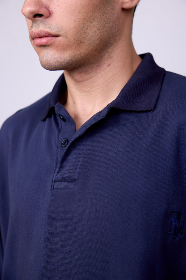 NAVY BLUE & CREAM POLO TSHIRT