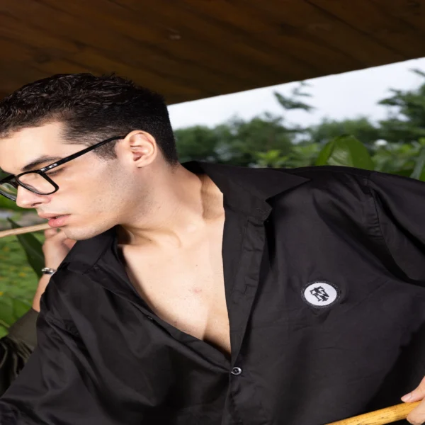 BLACK TENCEL SHIRT - Image 3