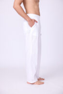 WHITE COTTON LINEN PANTS
