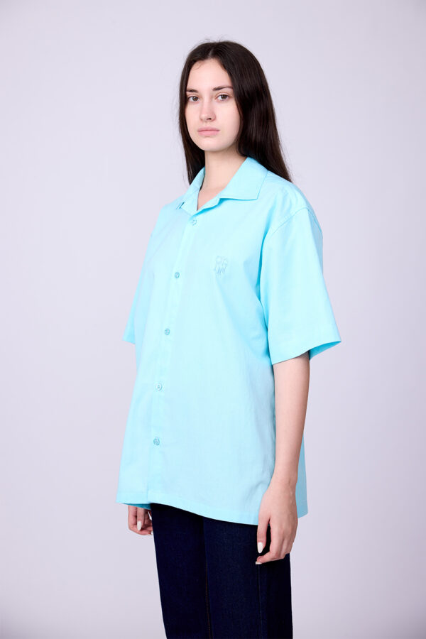 OCEAN BLUE CUBAN COLLAR SHIRT