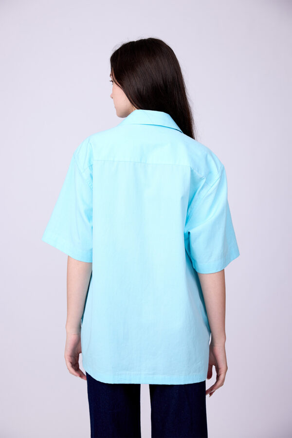 OCEAN BLUE CUBAN COLLAR SHIRT