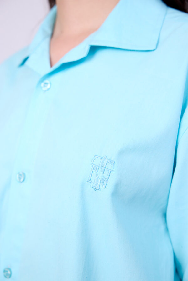 OCEAN BLUE CUBAN COLLAR SHIRT - Image 6
