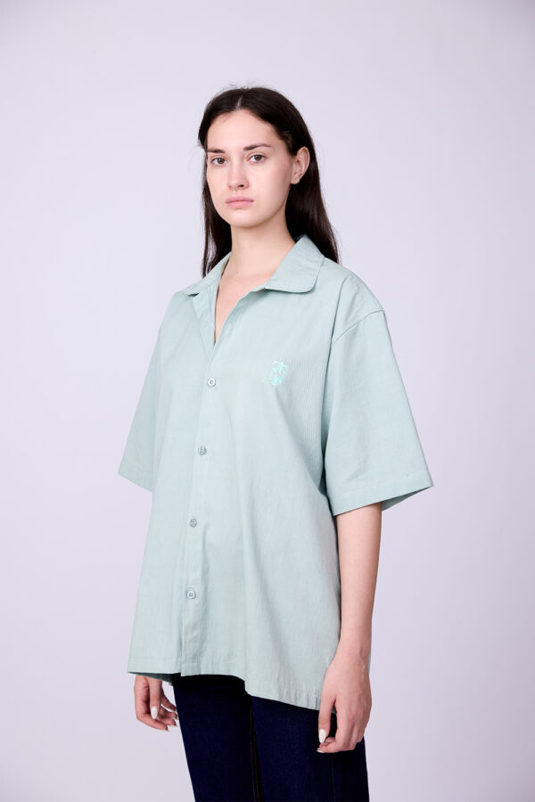 PISTACHIO GREEN CUBAN COLLAR SHIRT