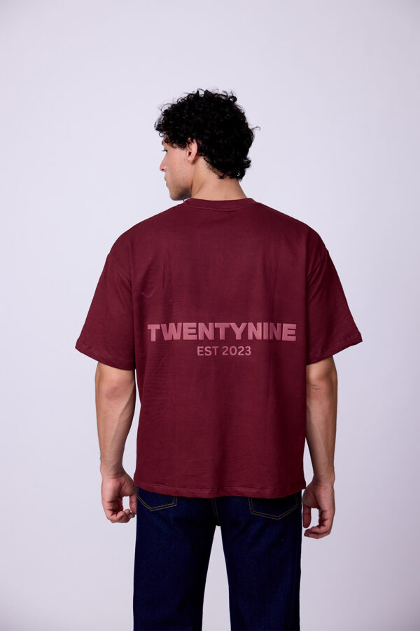 MAROON BASIC  BOXY FIT TSHIRT