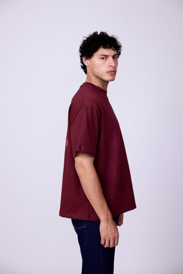 MAROON BASIC  BOXY FIT TSHIRT