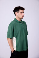 GREEN & CREAM POLO TSHIRT